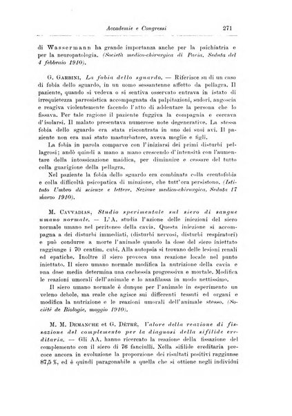 Note e riviste di psichiatria Manicomio provinciale di Pesaro