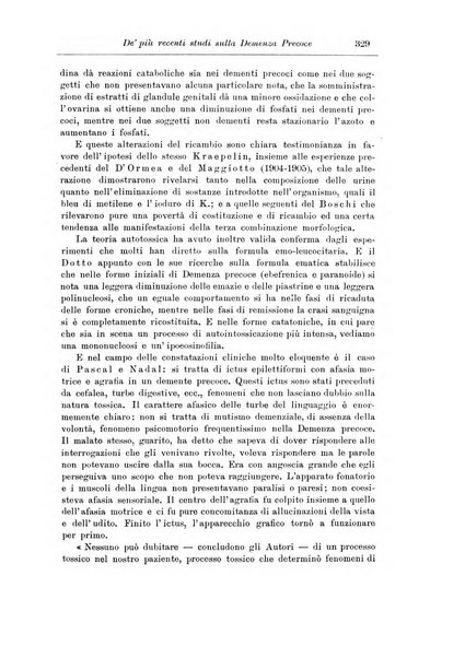 Note e riviste di psichiatria Manicomio provinciale di Pesaro