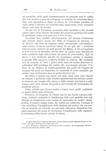 Note e riviste di psichiatria Manicomio provinciale di Pesaro