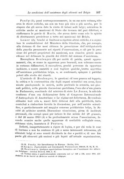 Note e riviste di psichiatria Manicomio provinciale di Pesaro