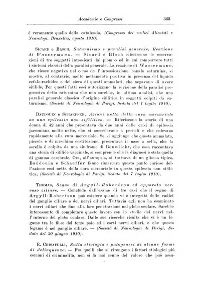 Note e riviste di psichiatria Manicomio provinciale di Pesaro