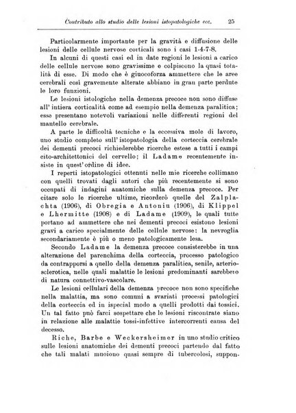 Note e riviste di psichiatria Manicomio provinciale di Pesaro