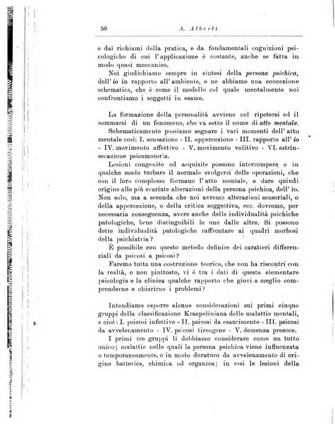 Note e riviste di psichiatria Manicomio provinciale di Pesaro