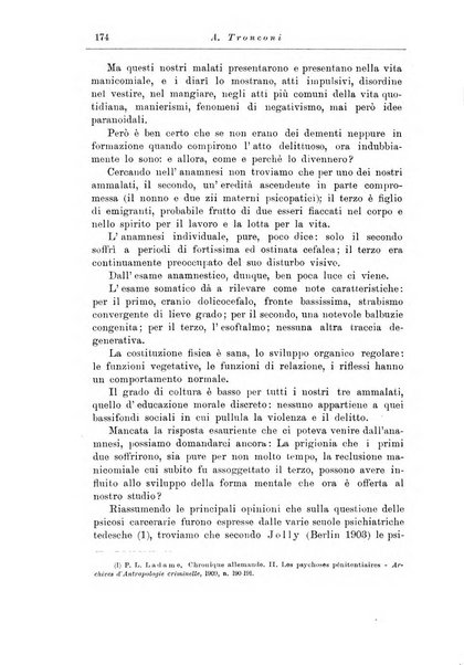 Note e riviste di psichiatria Manicomio provinciale di Pesaro