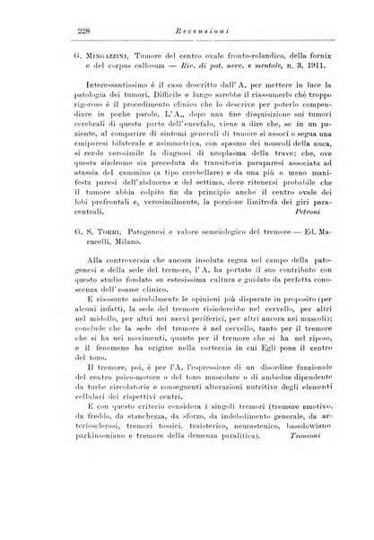 Note e riviste di psichiatria Manicomio provinciale di Pesaro