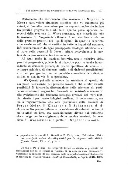 Note e riviste di psichiatria Manicomio provinciale di Pesaro