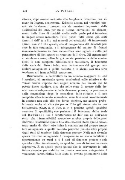 Note e riviste di psichiatria Manicomio provinciale di Pesaro