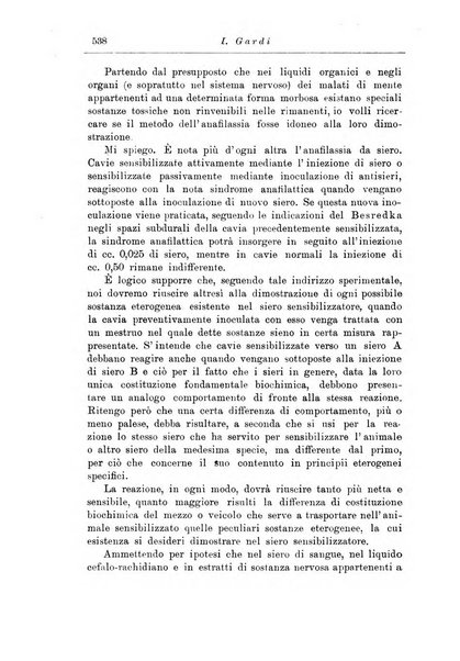 Note e riviste di psichiatria Manicomio provinciale di Pesaro