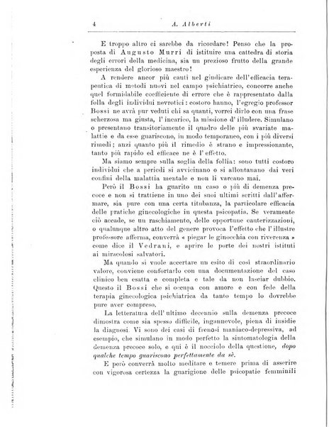 Note e riviste di psichiatria Manicomio provinciale di Pesaro