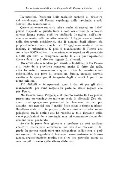 Note e riviste di psichiatria Manicomio provinciale di Pesaro