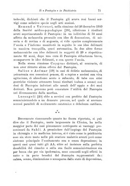 Note e riviste di psichiatria Manicomio provinciale di Pesaro