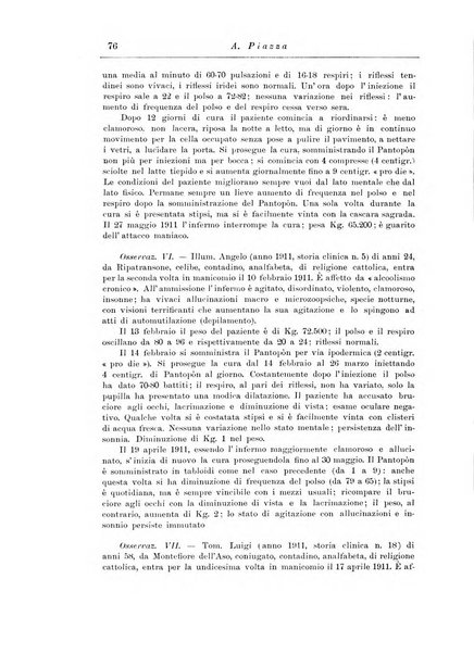 Note e riviste di psichiatria Manicomio provinciale di Pesaro