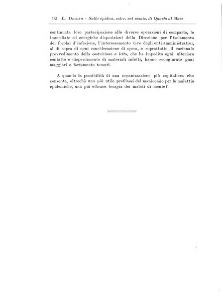 Note e riviste di psichiatria Manicomio provinciale di Pesaro