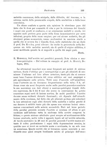 Note e riviste di psichiatria Manicomio provinciale di Pesaro