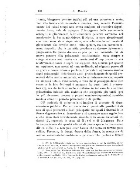 Note e riviste di psichiatria Manicomio provinciale di Pesaro