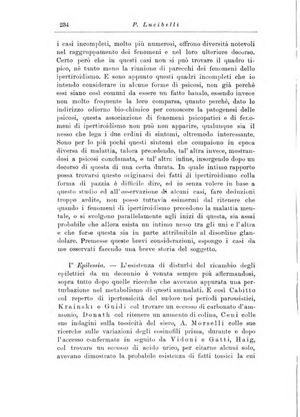 Note e riviste di psichiatria Manicomio provinciale di Pesaro