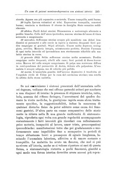 Note e riviste di psichiatria Manicomio provinciale di Pesaro