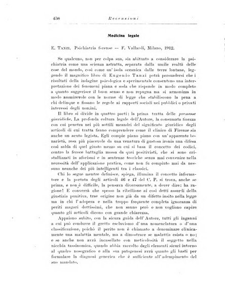 Note e riviste di psichiatria Manicomio provinciale di Pesaro