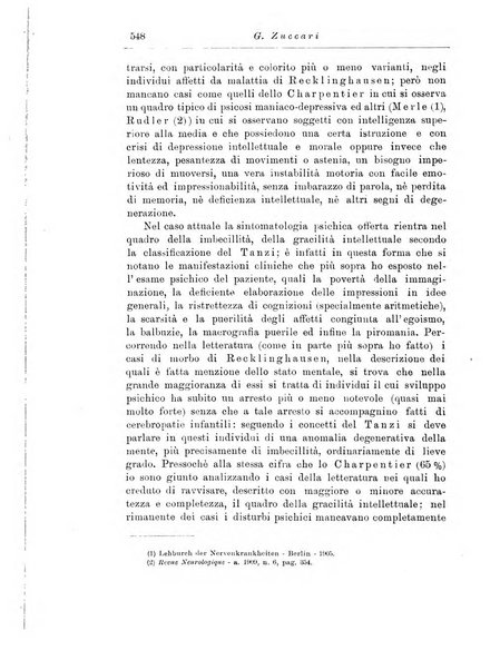 Note e riviste di psichiatria Manicomio provinciale di Pesaro