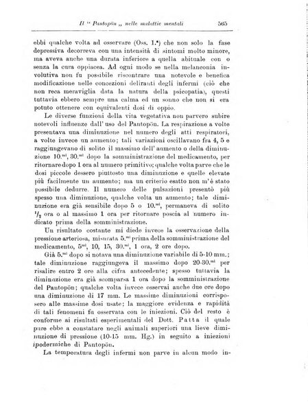 Note e riviste di psichiatria Manicomio provinciale di Pesaro