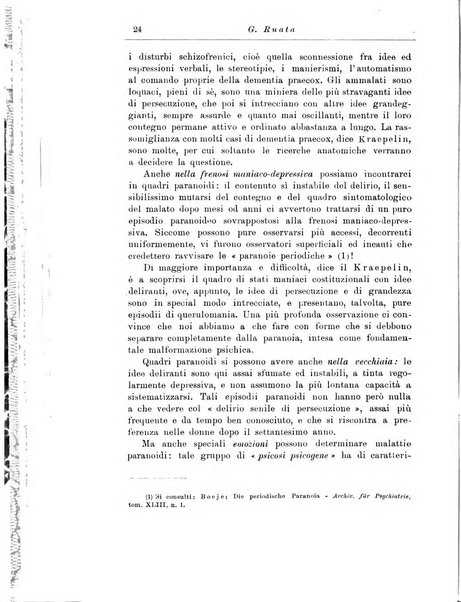 Note e riviste di psichiatria Manicomio provinciale di Pesaro