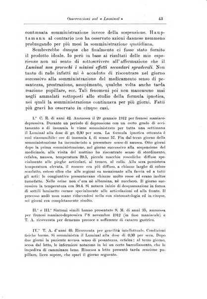 Note e riviste di psichiatria Manicomio provinciale di Pesaro