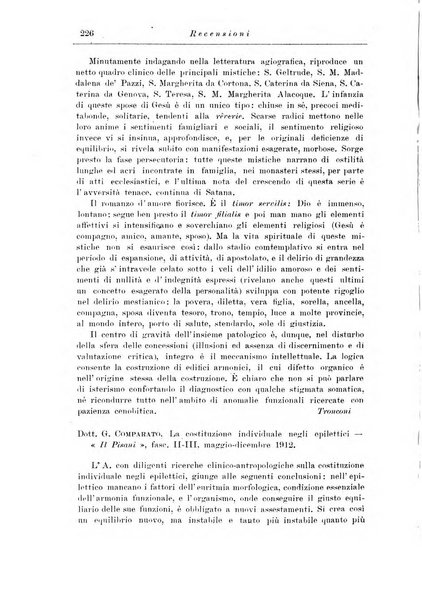 Note e riviste di psichiatria Manicomio provinciale di Pesaro