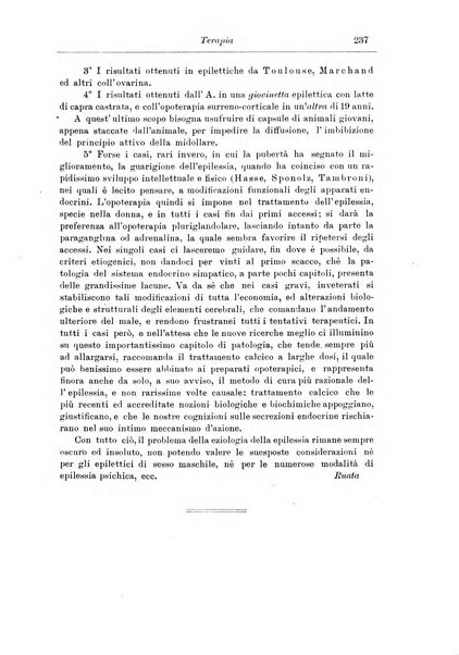 Note e riviste di psichiatria Manicomio provinciale di Pesaro