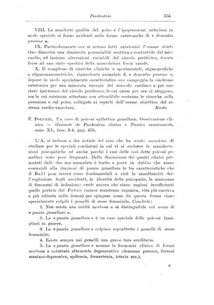 Note e riviste di psichiatria Manicomio provinciale di Pesaro