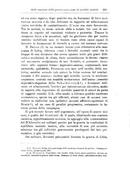 Note e riviste di psichiatria Manicomio provinciale di Pesaro