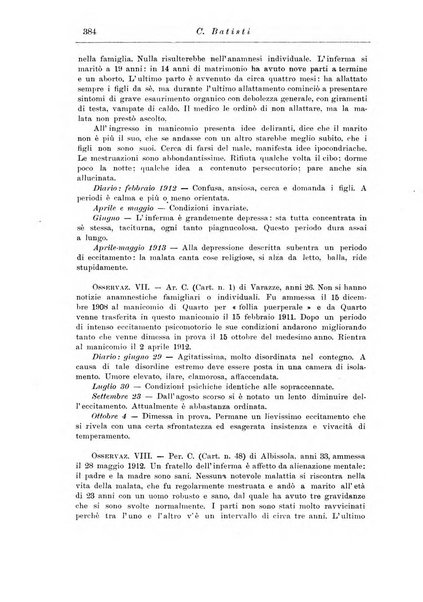 Note e riviste di psichiatria Manicomio provinciale di Pesaro