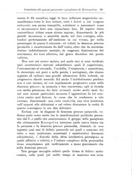 Note e riviste di psichiatria Manicomio provinciale di Pesaro