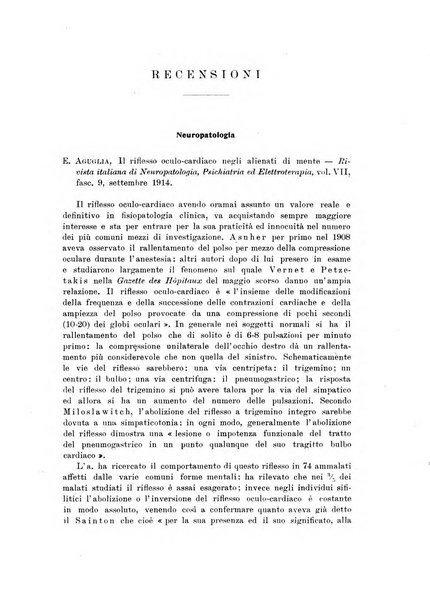 Note e riviste di psichiatria Manicomio provinciale di Pesaro