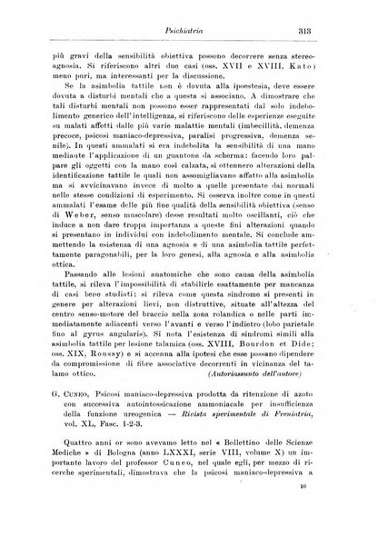 Note e riviste di psichiatria Manicomio provinciale di Pesaro