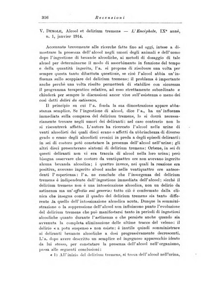 Note e riviste di psichiatria Manicomio provinciale di Pesaro