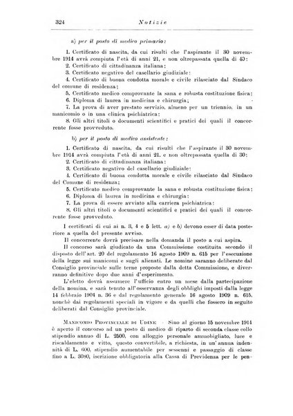 Note e riviste di psichiatria Manicomio provinciale di Pesaro