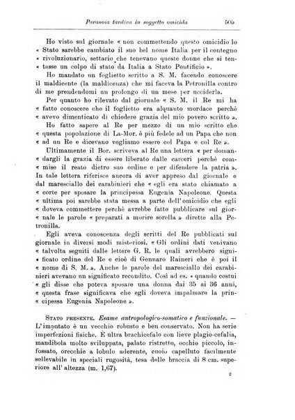 Note e riviste di psichiatria Manicomio provinciale di Pesaro