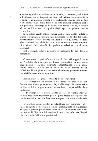 Note e riviste di psichiatria Manicomio provinciale di Pesaro