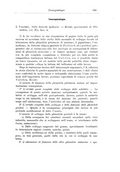 Note e riviste di psichiatria Manicomio provinciale di Pesaro