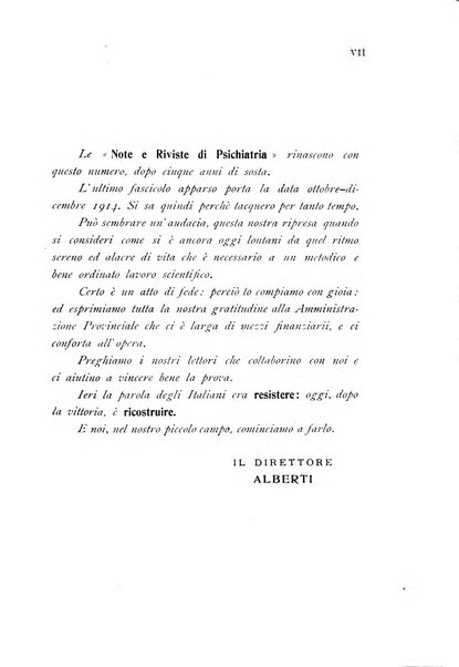 Note e riviste di psichiatria Manicomio provinciale di Pesaro