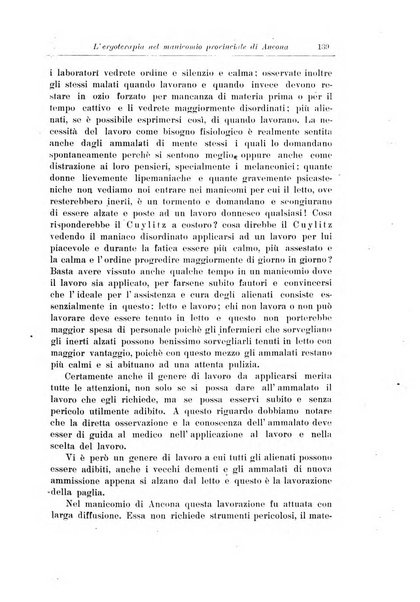 Note e riviste di psichiatria Manicomio provinciale di Pesaro