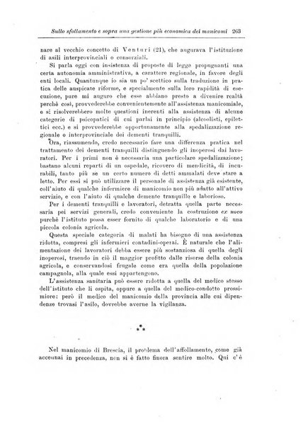 Note e riviste di psichiatria Manicomio provinciale di Pesaro