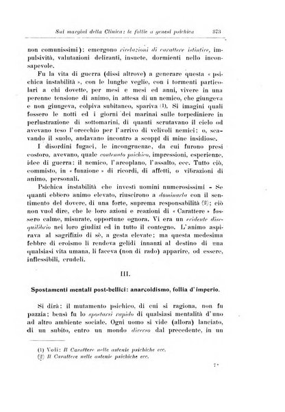 Note e riviste di psichiatria Manicomio provinciale di Pesaro