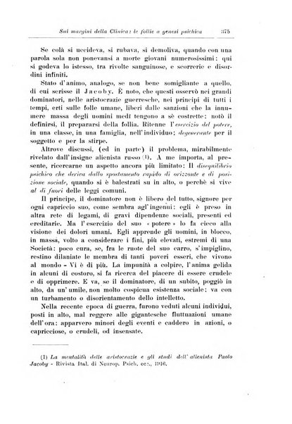 Note e riviste di psichiatria Manicomio provinciale di Pesaro