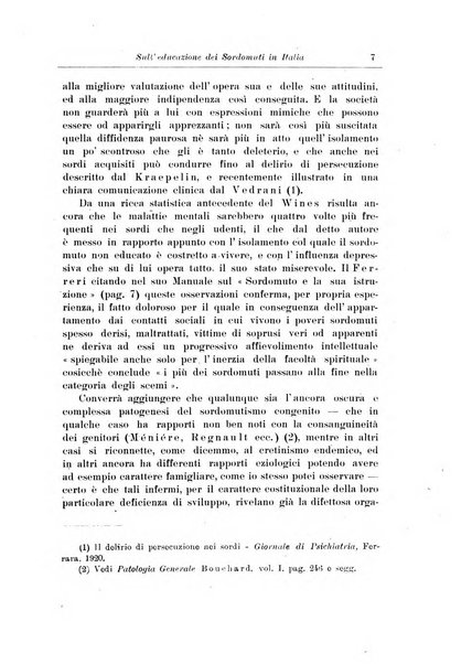 Note e riviste di psichiatria Manicomio provinciale di Pesaro