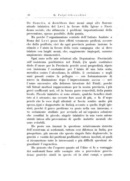 Note e riviste di psichiatria Manicomio provinciale di Pesaro