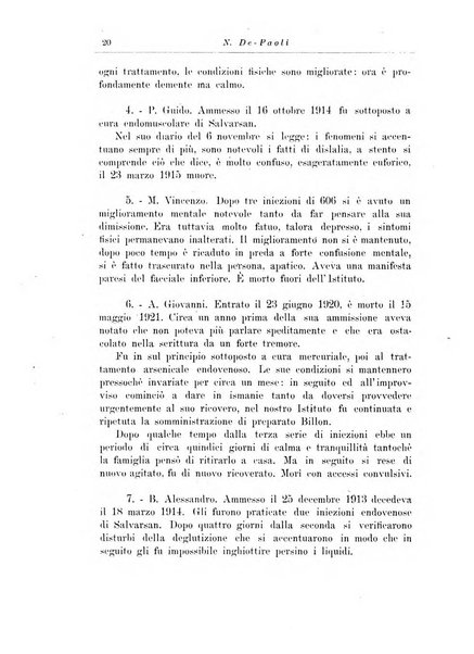 Note e riviste di psichiatria Manicomio provinciale di Pesaro