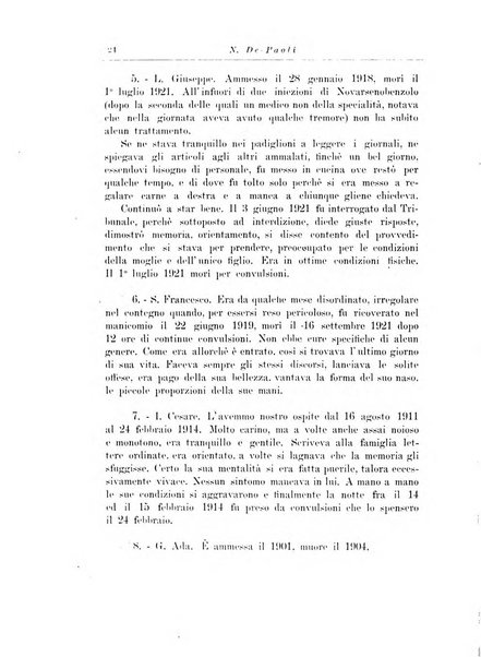 Note e riviste di psichiatria Manicomio provinciale di Pesaro