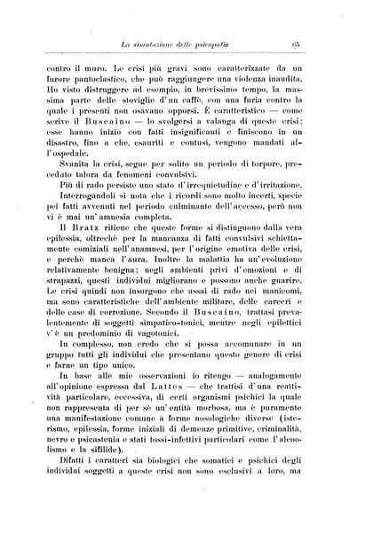 Note e riviste di psichiatria Manicomio provinciale di Pesaro