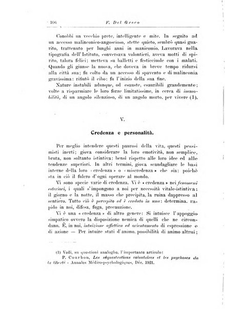 Note e riviste di psichiatria Manicomio provinciale di Pesaro